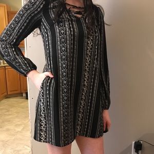 Long sleeve shift dress